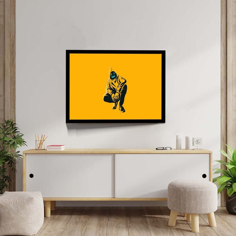 تابلو مدل anonmyus boy yellow minimal کد F-10023 — تصویر ۴