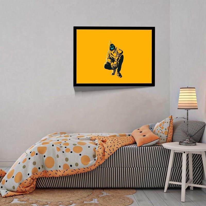 تابلو مدل anonmyus boy yellow minimal کد F-10023 — تصویر ۸