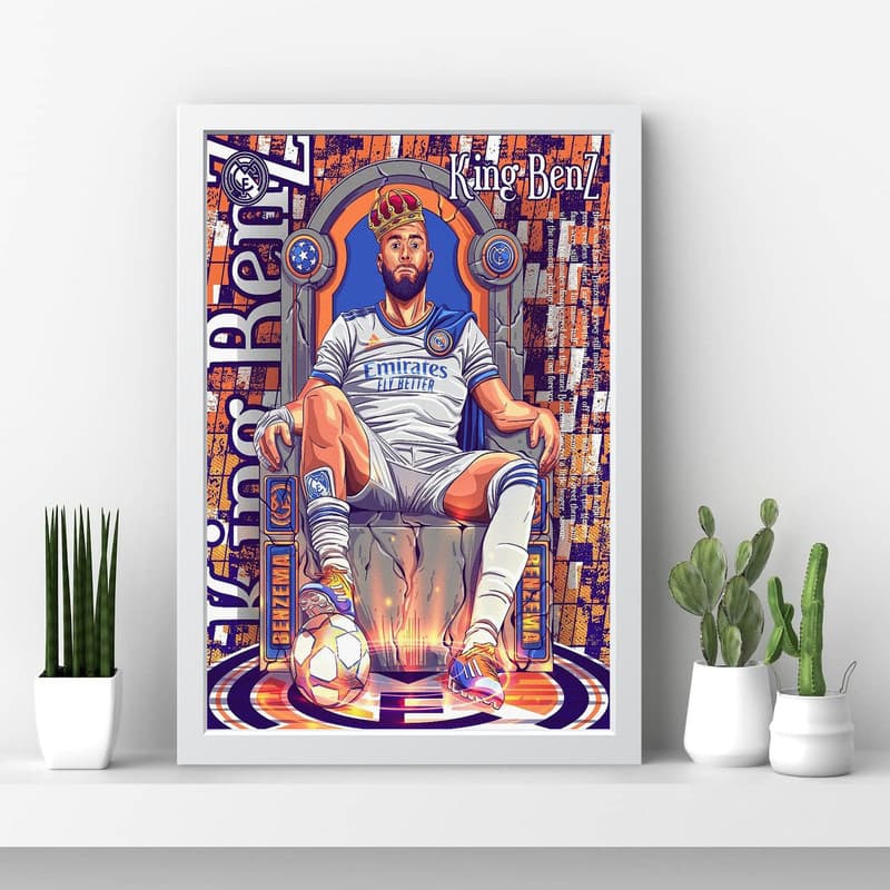 تابلو مدل کریم بنزما Benzema کد m2444-w — تصویر ۴