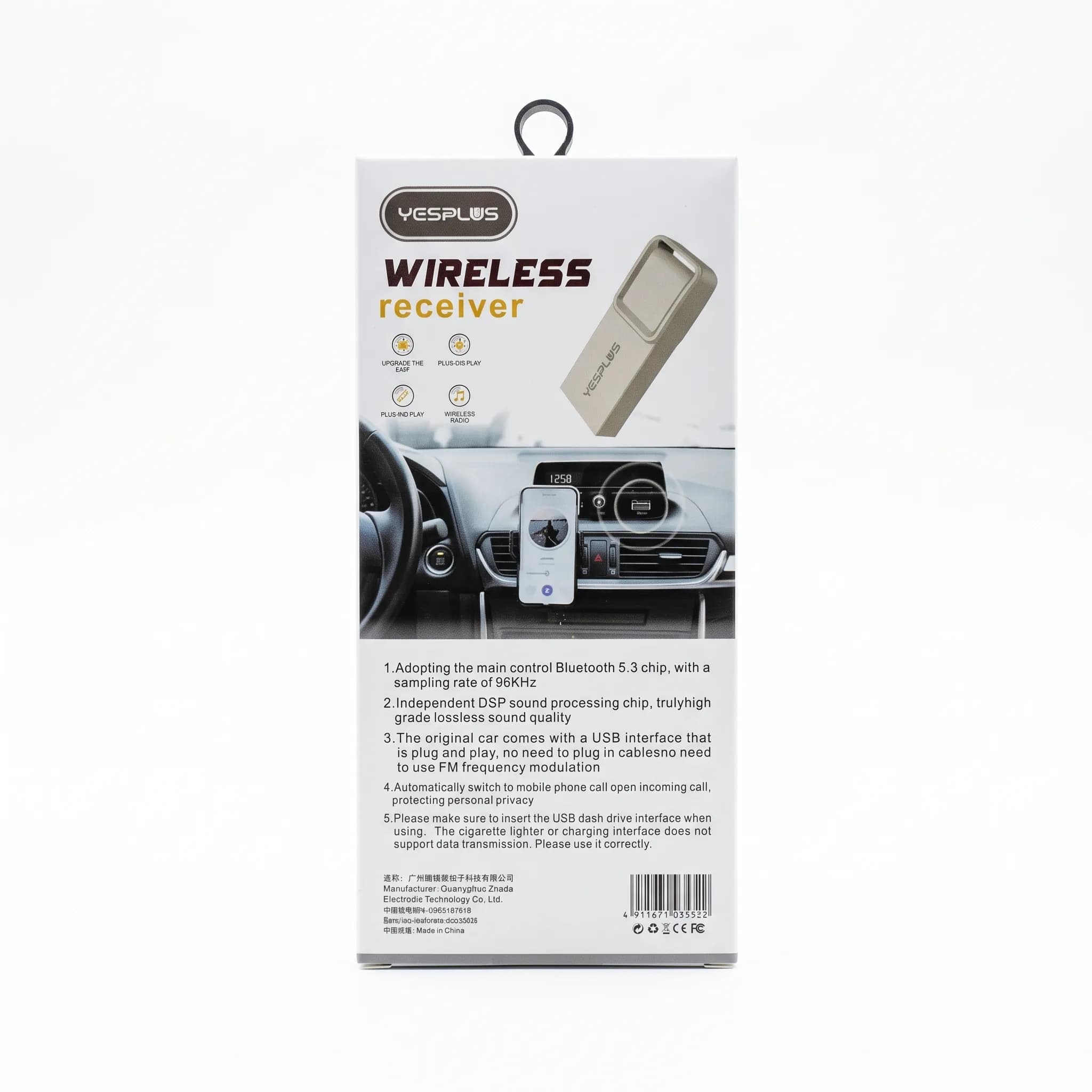 دانگل بلوتوث خودرو YESPLUS مدل YS-621C — تصویر ۳