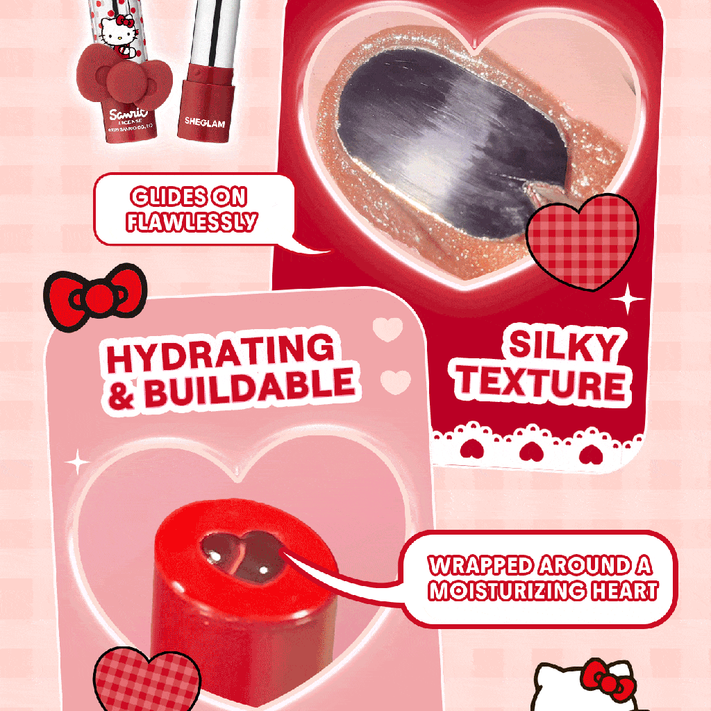 بالم لب مغذی رنگ Smitten Kitten کالکشن Hello Kitty شیگلم SHEGLAM — تصویر ۷