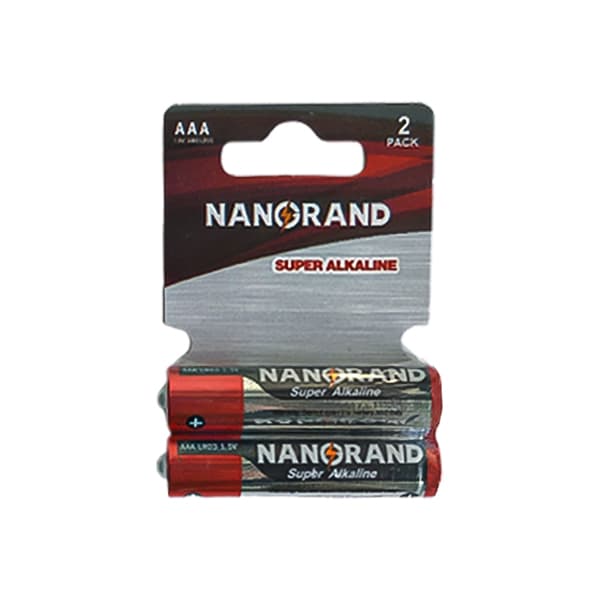 باتری نیم قلمی سوپرآلکالاین کارتی 2 عددی NANGRAND مدل LR03