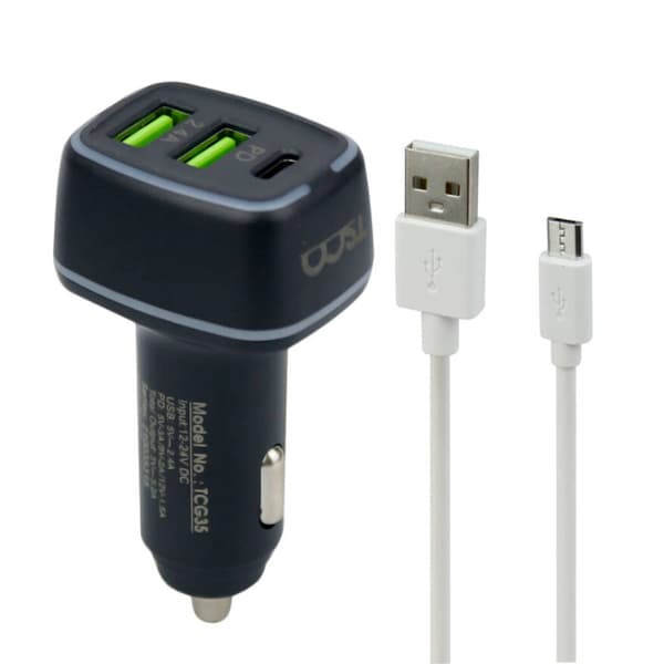 شارژر فندکی تسکو مدل TCG 35 PD 18W به همراه کابل میکرو USB