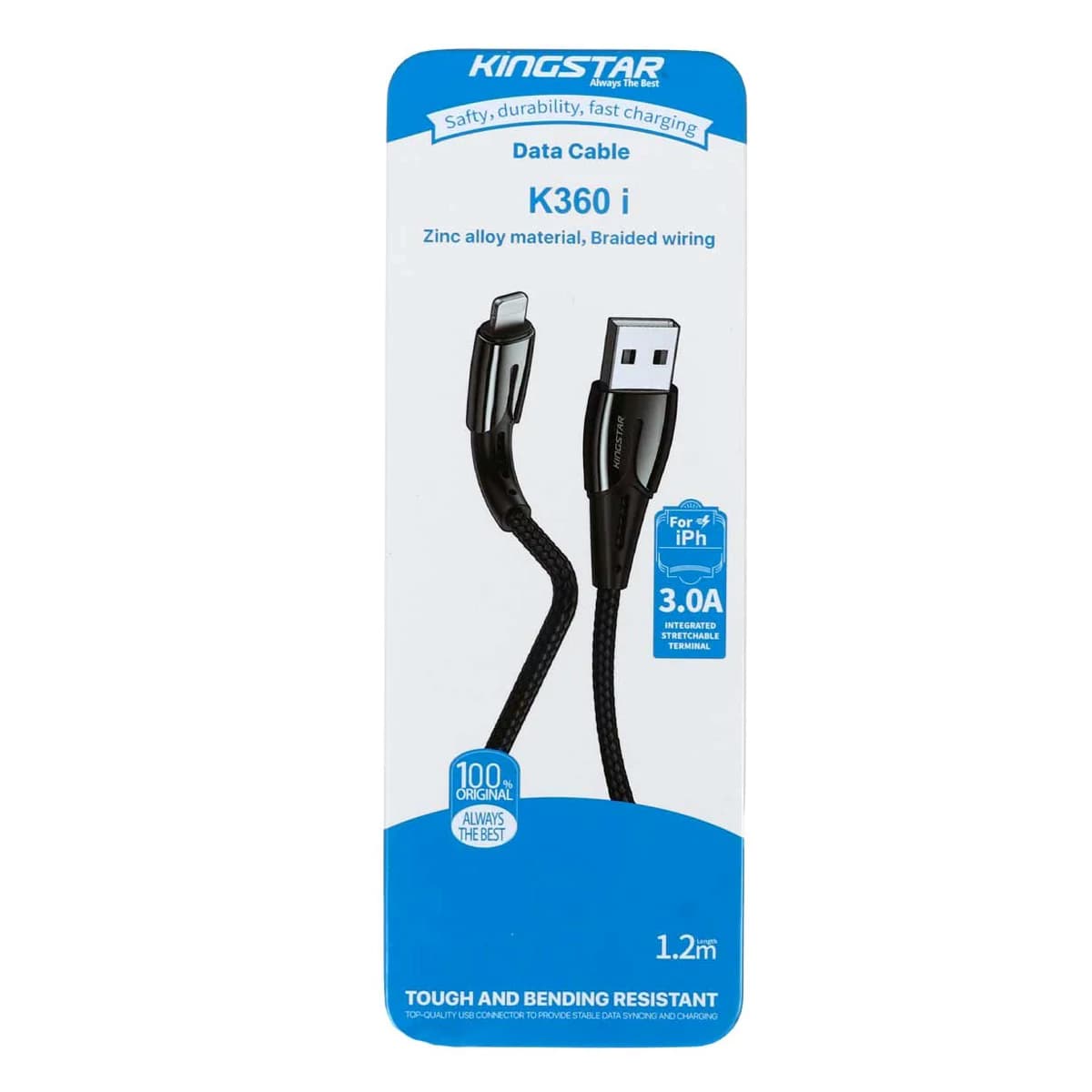 کابل تبدیل USB به Lightining کینگ استار مدل K360i طول 1.2 متر