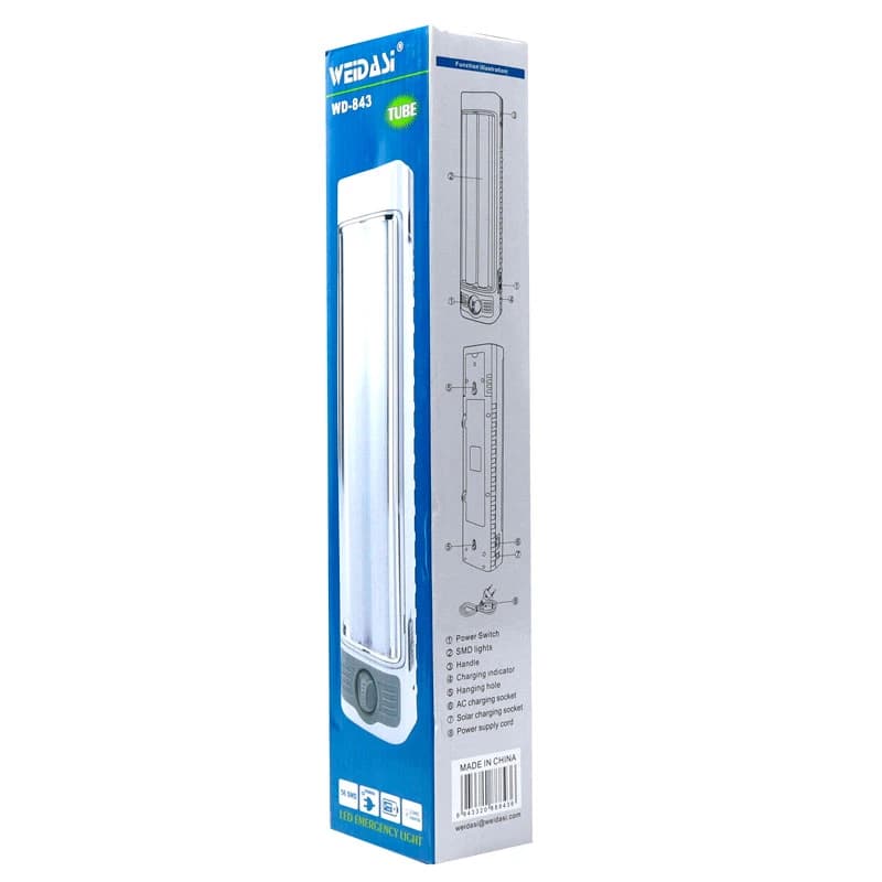 لامپ و چراغ اضطراری شارژی ویداسی WEIDASI WD-843 — تصویر ۴