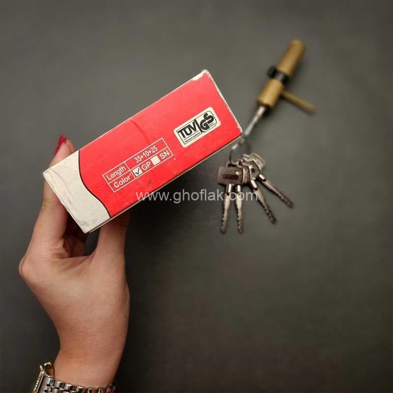 سیلندر درب چوبی و ضد سرقت آپارتمان 7 سانتی متر مبینس کلید چهار پر — تصویر ۵