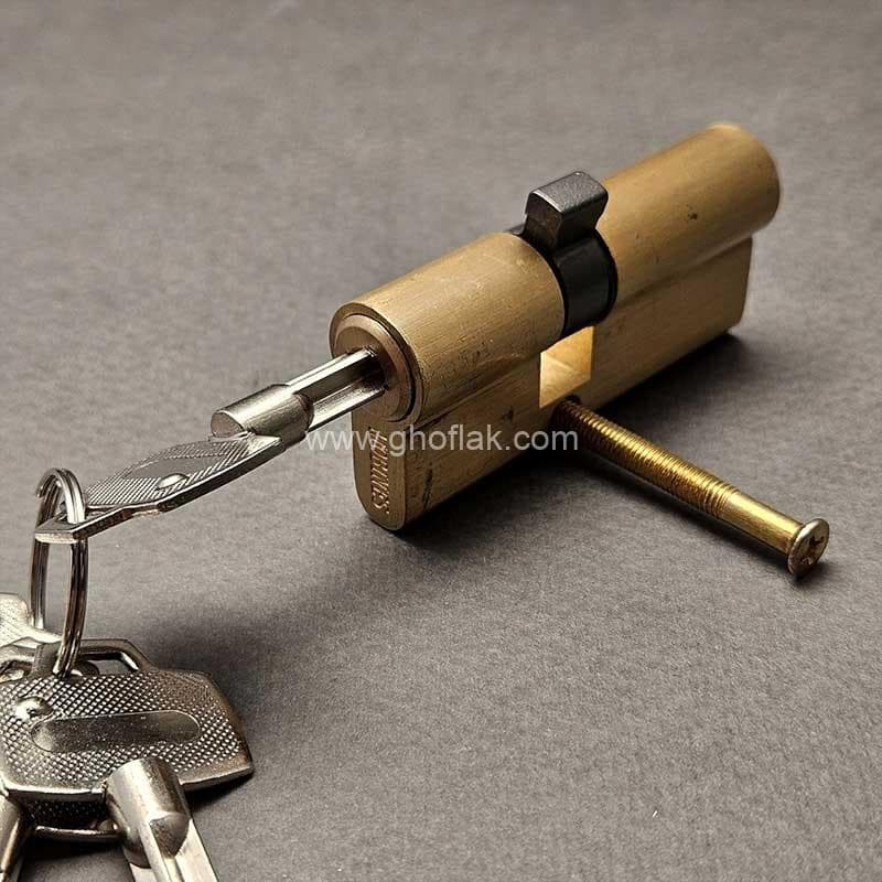 سیلندر درب چوبی و ضد سرقت آپارتمان 7 سانتی متر مبینس کلید چهار پر — تصویر ۶