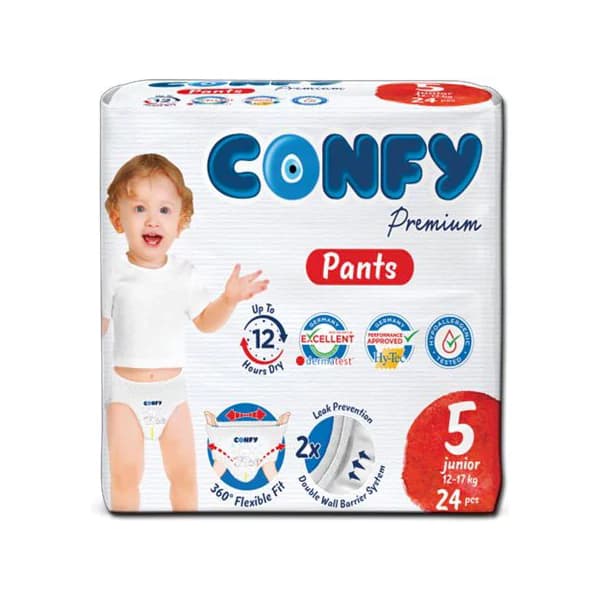 پوشک کودک کانفی (Confy) سایز 5 مدل شورتی بسته 24 عددی