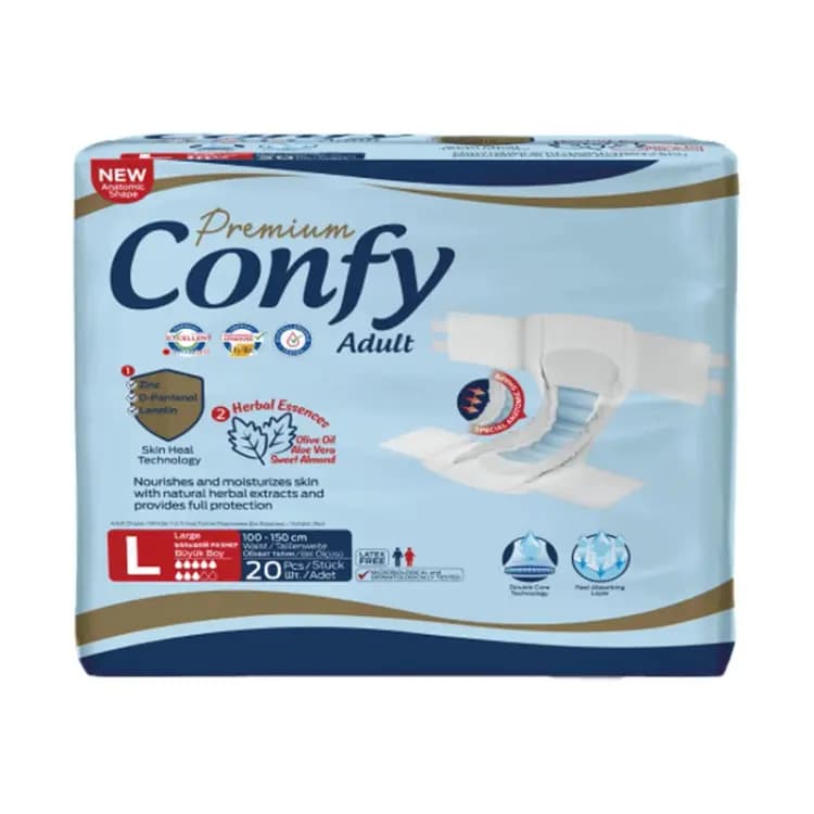 پوشک بزرگسال کانفی سایز بزرگ بسته 20 عددی – Confy Premium