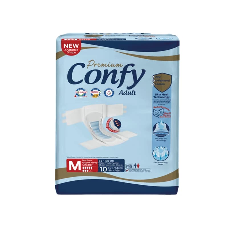 پوشک بزرگسال کانفی سایز مدیوم بسته 10 عددی – Confy Premium