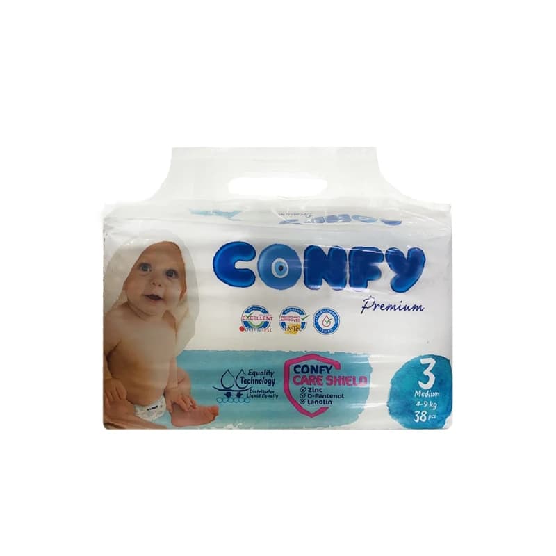 پوشک بچه کانفی (دوبل) سایز 3 بسته 38 عددی – Confy Premium — تصویر ۲