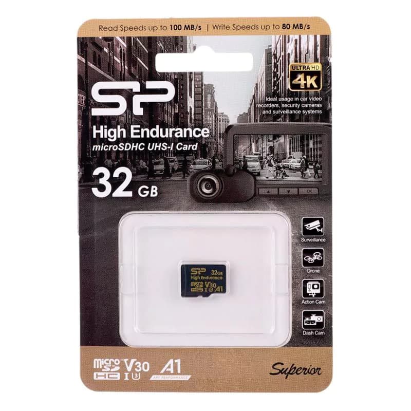 کارت حافظه سیلیکون پاور مدل microSDHC High Endurance UHS-I U3 کلاس 10 استاندارد سرعت 100MBps ظرفیت 32 گیگابایت