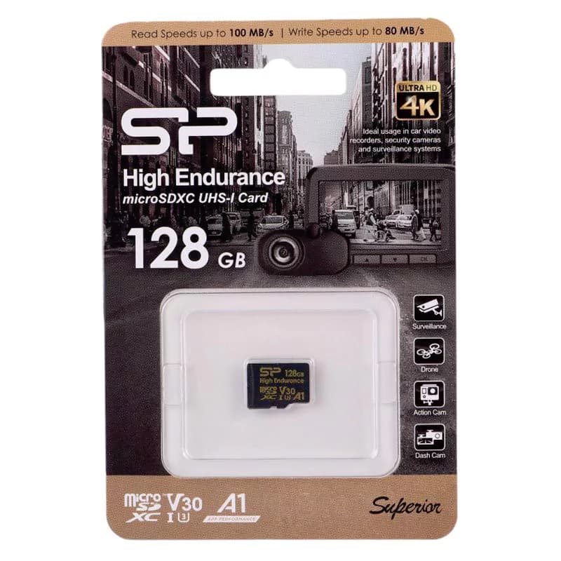 کارت حافظه سیلیکون پاور مدل microSDXC High Endurance UHS-I U3 کلاس 10 استاندارد سرعت 100MBps ظرفیت 128 گیگابایت