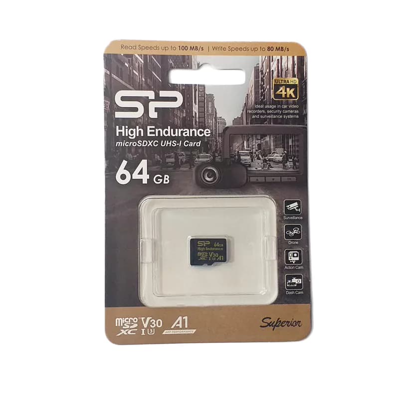 کارت حافظه سیلیکون پاور مدل microSDXC High Endurance UHS-I U3 کلاس 10 استاندارد سرعت 100MBps ظرفیت 64 گیگابایت — تصویر ۵