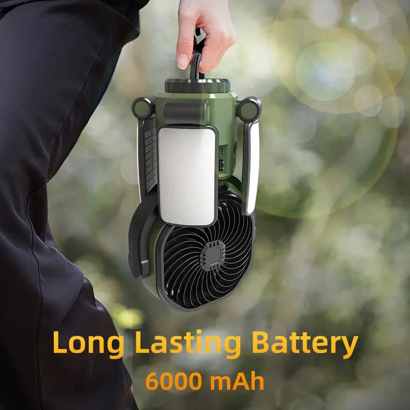 پنکه خورشیدی چندمنظوره مدل F6611 با چراغ LED — تصویر ۵