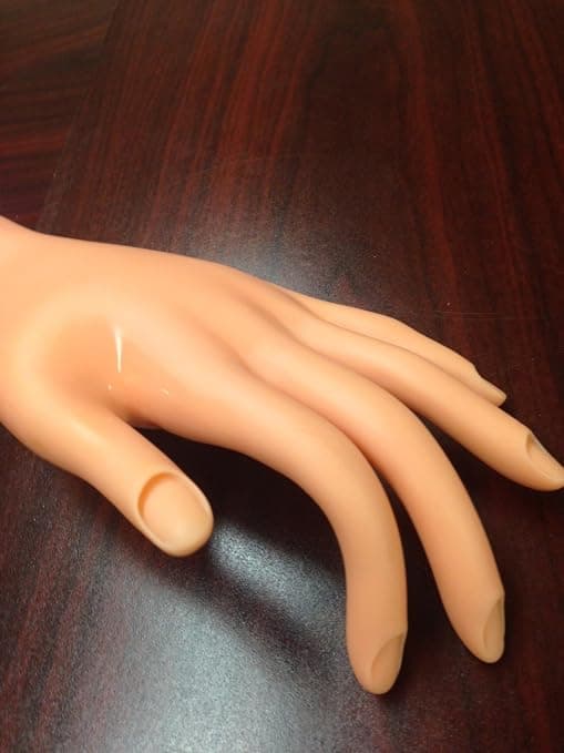 دست تمرین کاشت ناخن سیلیکونی مفصل‌دار | Bendable Practice Manicure Hand — تصویر ۲
