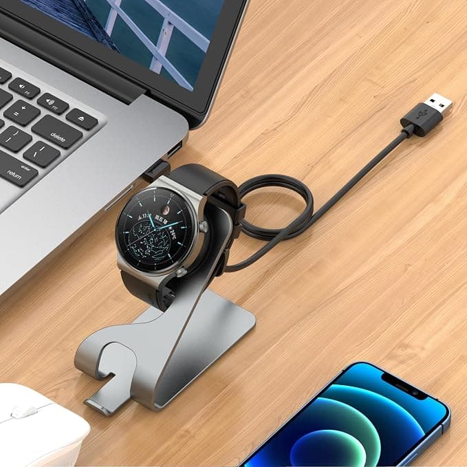 استند شارژ ساعت هواوی سری GT و Watch رنگ خاکستری | Huawei Watch Charging Station Grey — تصویر ۳
