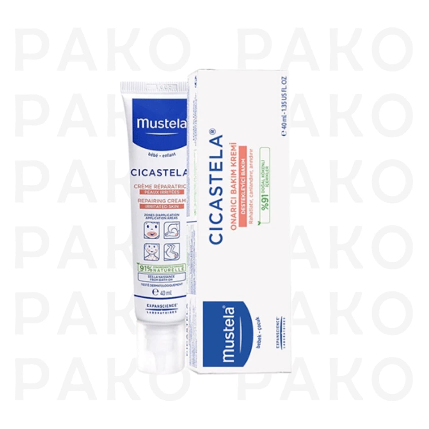 كرم ترميم كننده پوست تحريك شده موستلا مدل Cicastela حجم 40 ميل-MUSTELA