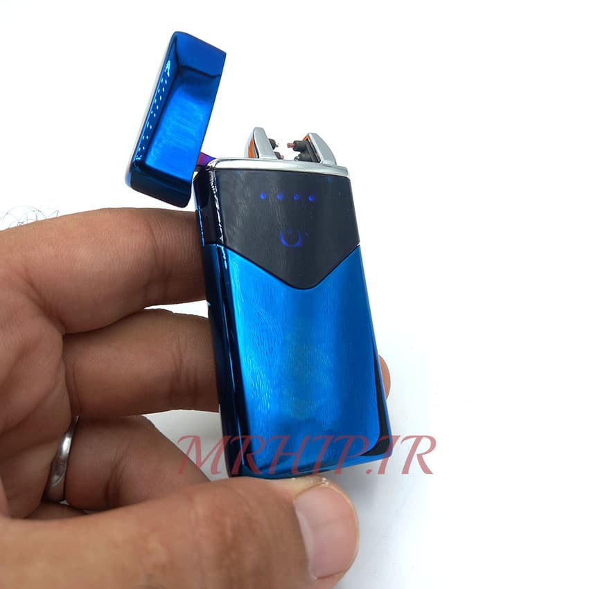 فندک الکتریکی شارژی مدل پلاسما رنگ آبی کد a140012 — تصویر ۴