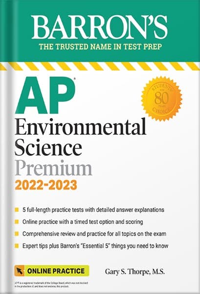 دانلود کتاب AP Environmental Science Premium, 2022-2023: 5 Practice Tests + Comprehensive Review + Online Practice: Premium with 5 Practice Tests (Barron’s Test Prep) Tenth Edition by Gary S. Th