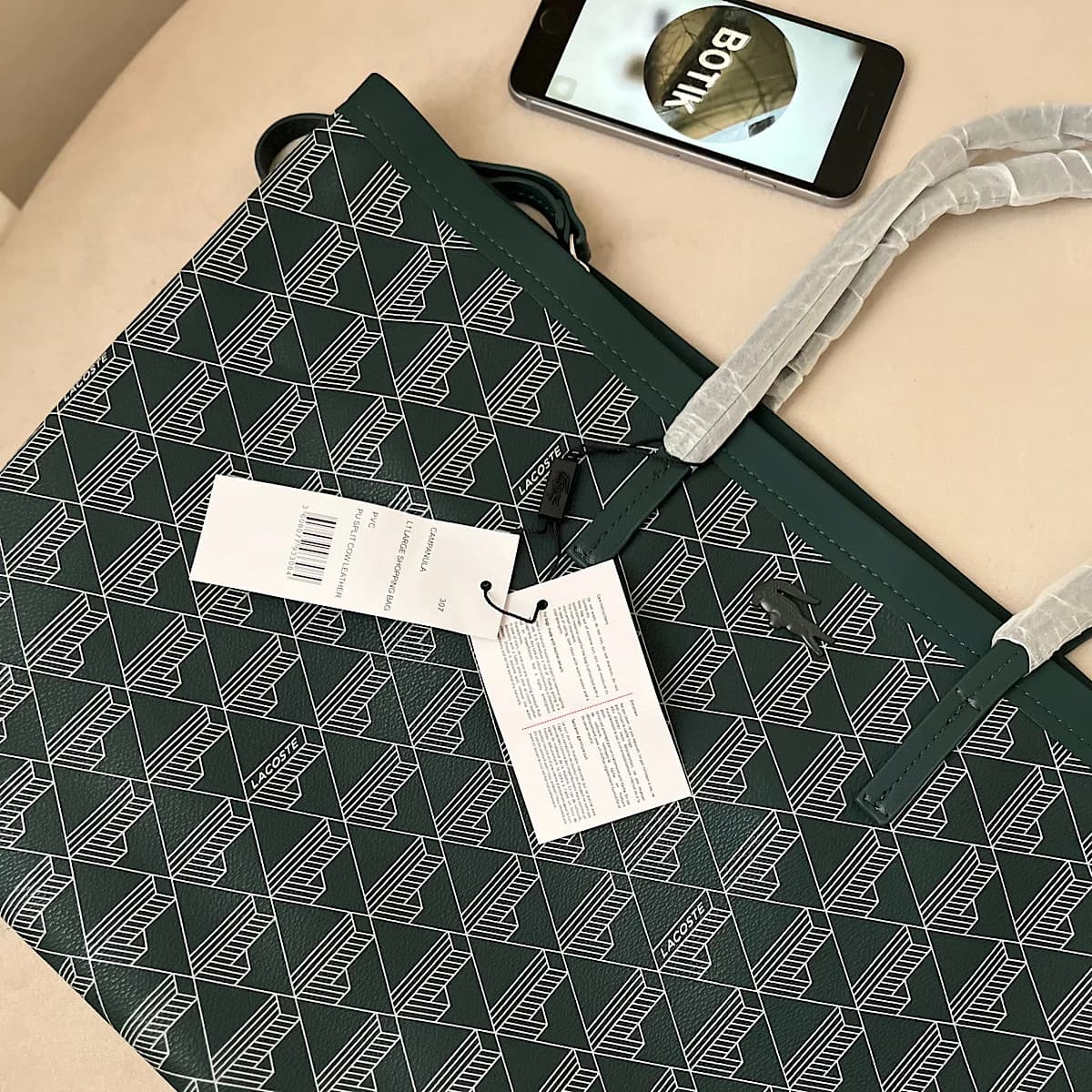کیف لاگوست توت بگ Lacost Zely Sinople evergreen Tote Bag — تصویر ۳