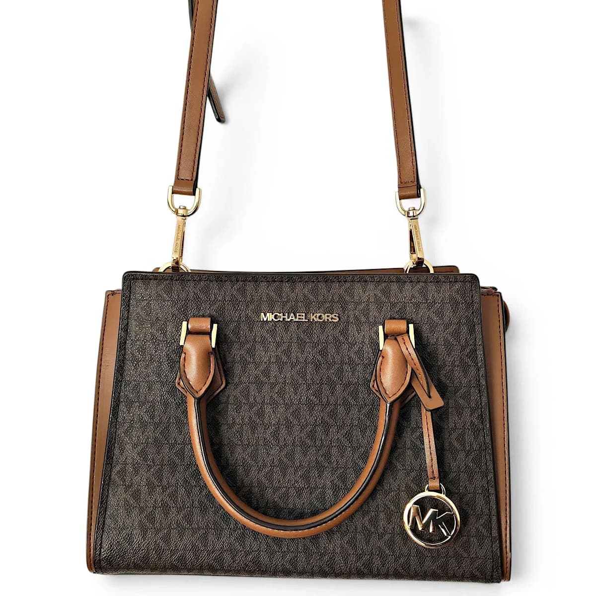 کیف مایکل کورس Michael Kors Brown Hope Signature Satchel — تصویر ۴