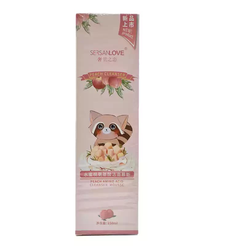 فوم شستشو صورت براش دار سیلیکونی Sersanlove peach cleansing foam حجم ۱۵۰ گرم — تصویر ۵
