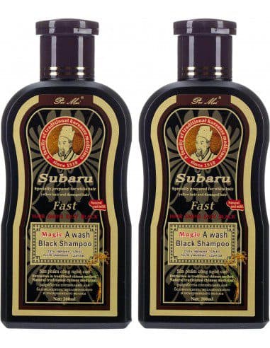 شامپو رنگ مو مشکی و رفع سفیدی مو دوقلوی سوبارو 400میل Subaru Magic Black Hair Shampoo — تصویر ۲