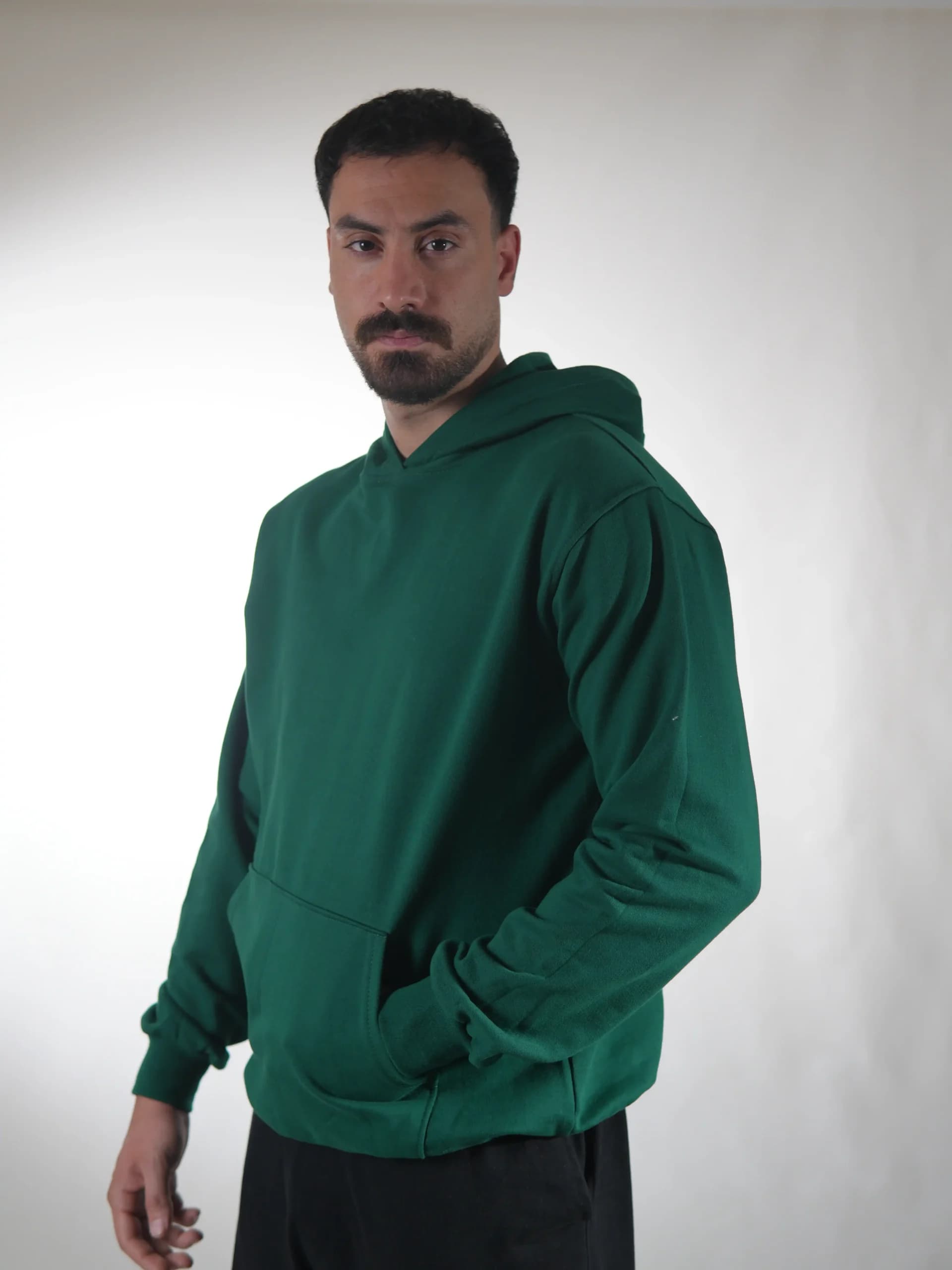 هودی بیسیک سه نخ داخل کرک سبز