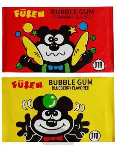 آدامس خرسی بادکنکی با طعم زغال اخته فوزن بزرگ- تکی (بسته 12عددی) Fusen Bubble Gum Blueberry Flavor