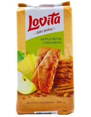 کیک کوکی لاویتا روشن با طعم سیب و دارچین 168 گرمی Roshen Lovita Cake cookies Apple with Cinnamon Flavor