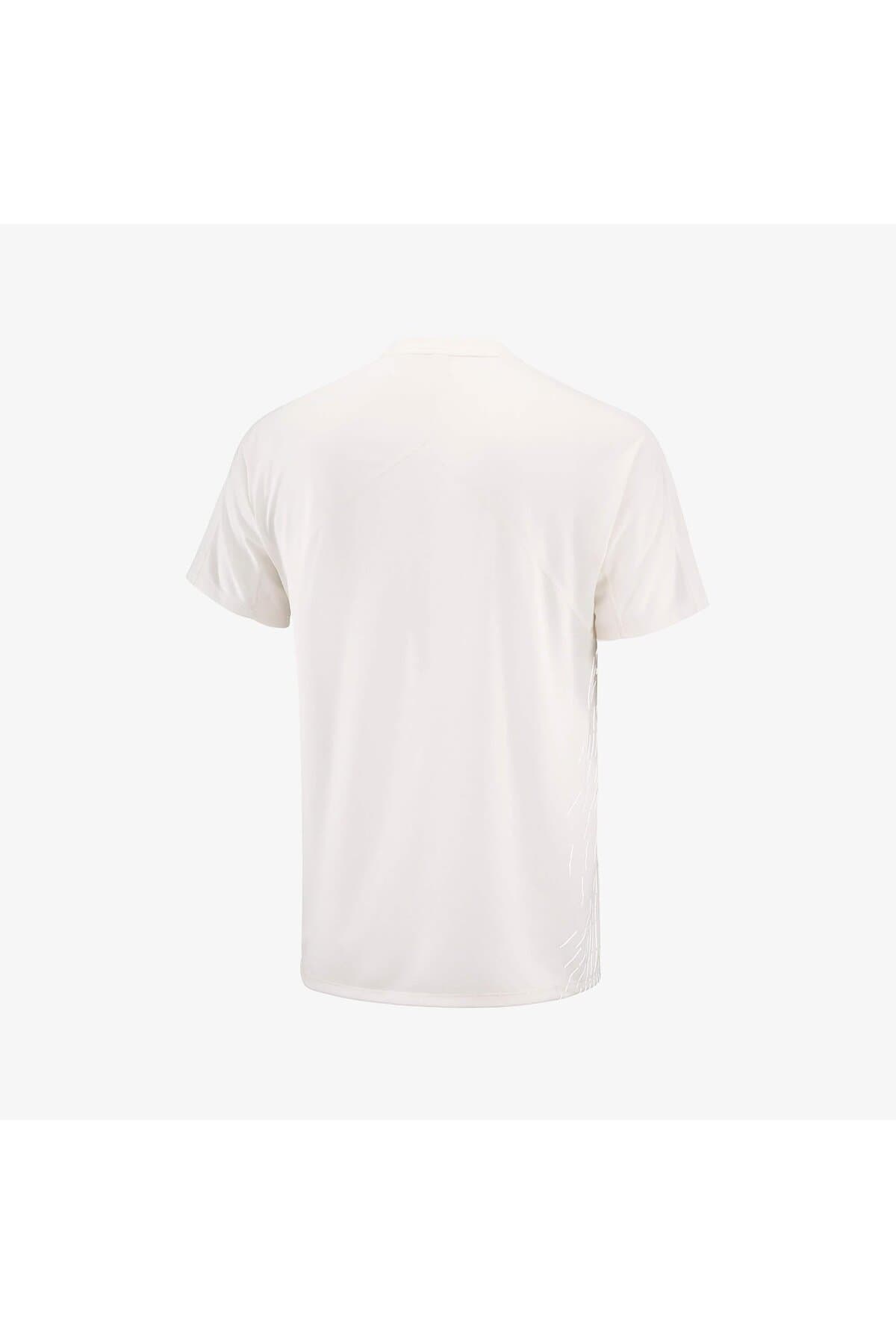 تی شرت ورزشی سالومون مردانه پلی استر سفید راسته Regular/رگولار اسپرت | Salomon LC2700100 TN — تصویر ۲