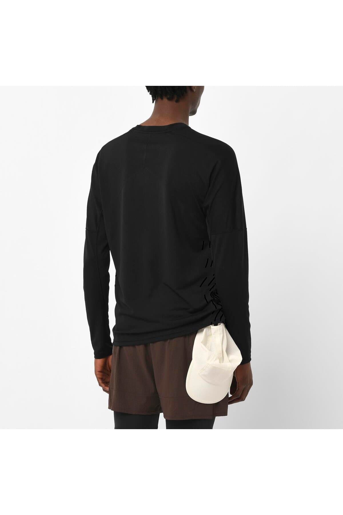 تی شرت ورزشی سالومون مردانه پلی استر مشکی راسته Regular/رگولار اسپرت | Salomon LC2697300 TN — تصویر ۳