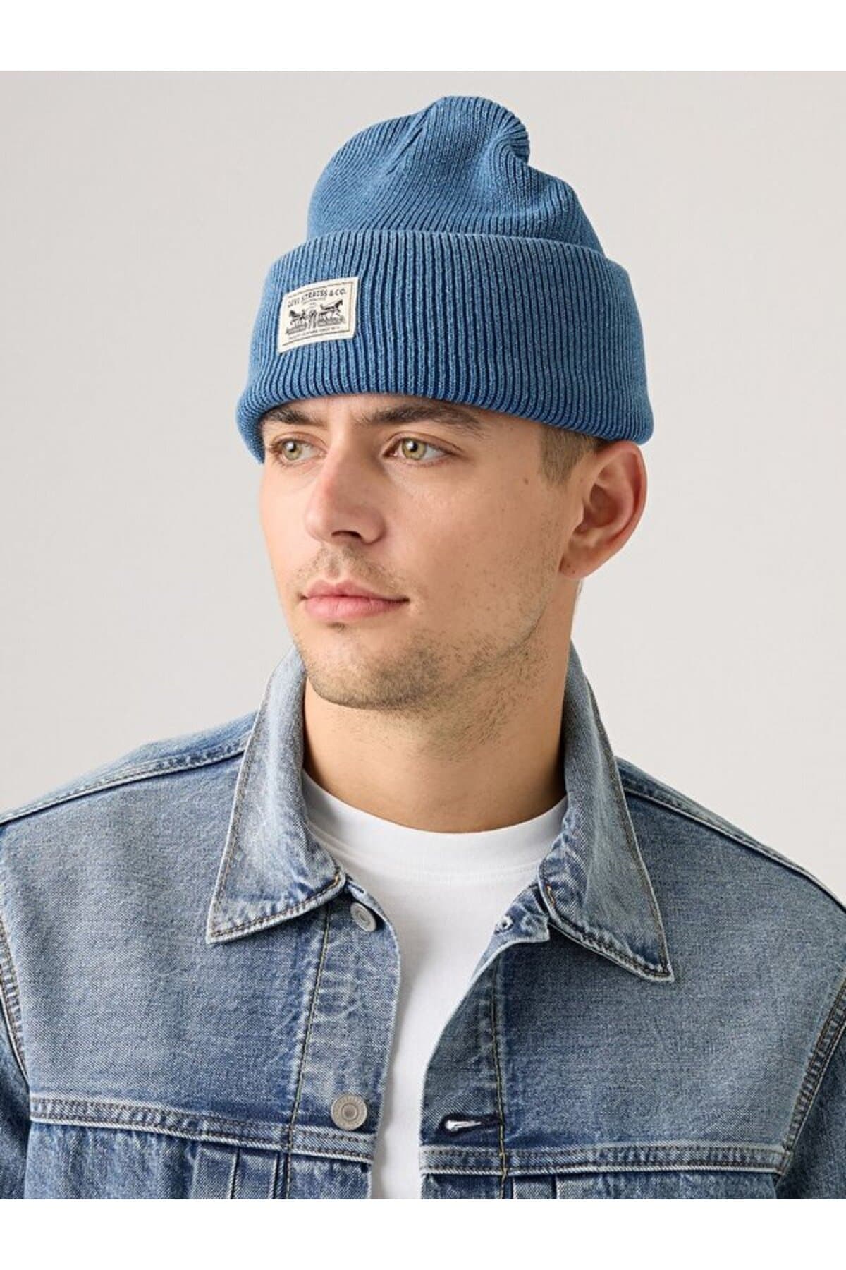ست روسری، کلاه و دستکش لیوایز مردانه پاموک آبی راسته | Levi’s 000J400170 PK