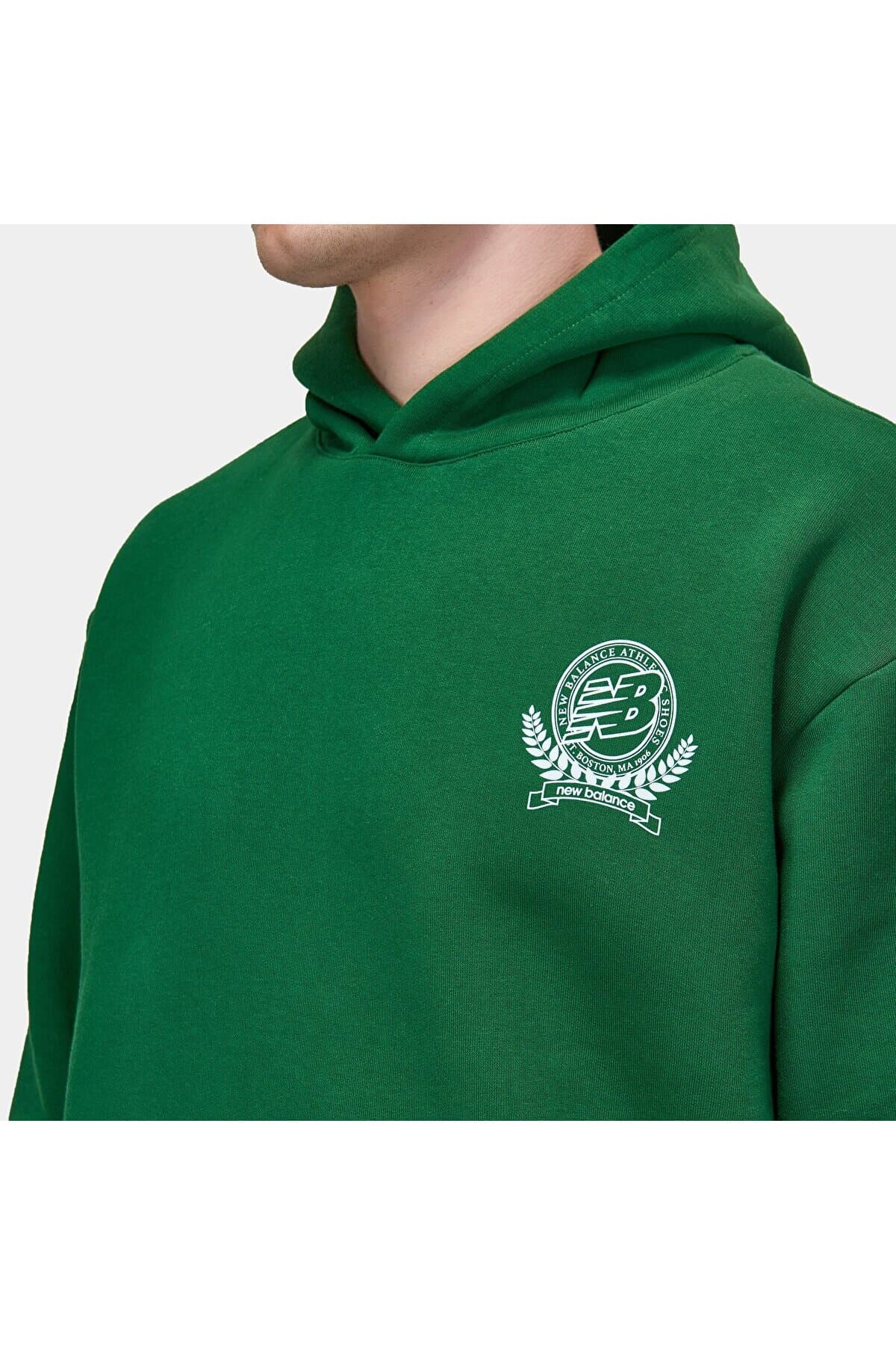 سویشرت نیو بالانس مردانه پنبه ای سبز اسپرت طرح دار Regular/رگولار Relaxed/ریلکس اسپرت | New Balance MNH3397-GRN TR — تصویر ۶