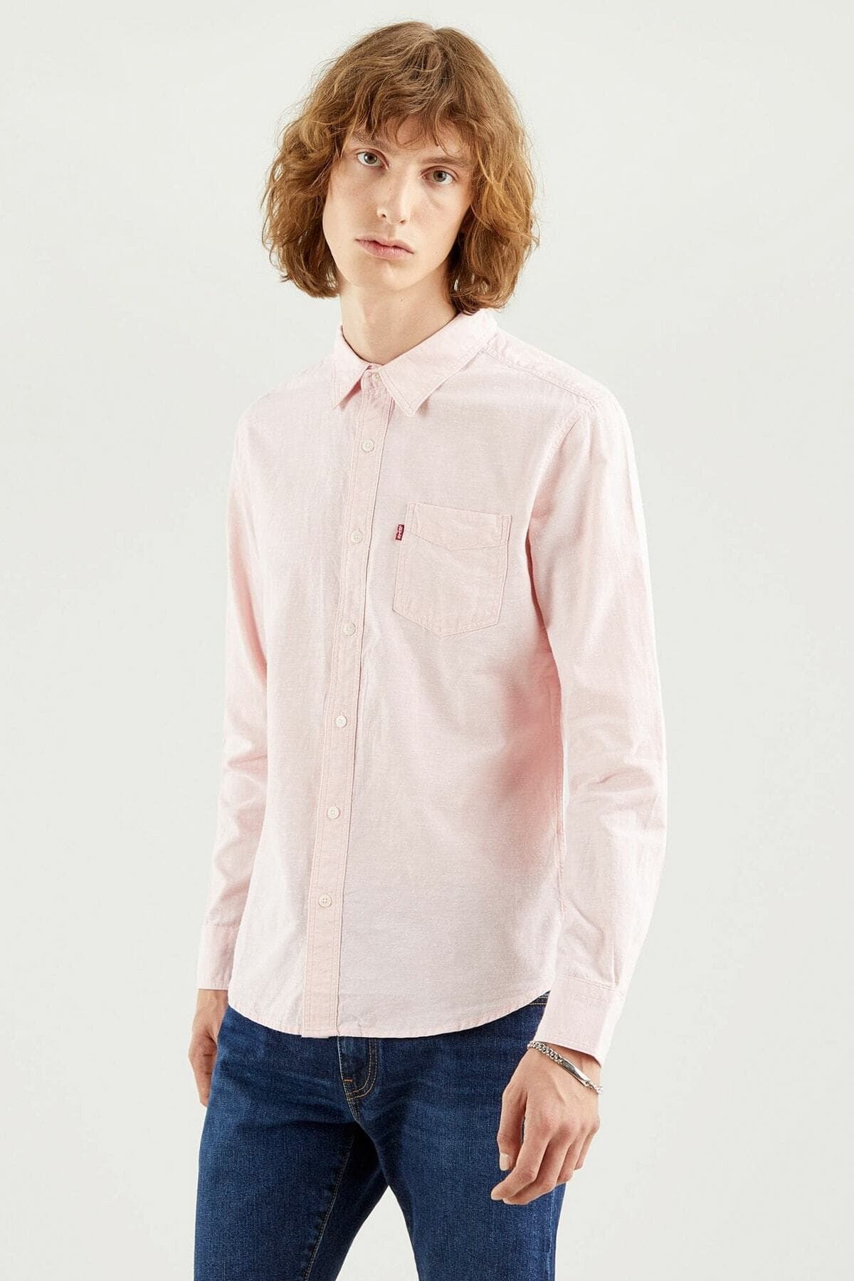 پیراهن لیوایز مردانه پارچه صورتی راسته Slim Fit/اسلیم فیت Slim/اسلیم فیت Daily/روزانه | Levi’s 8661900490 BV