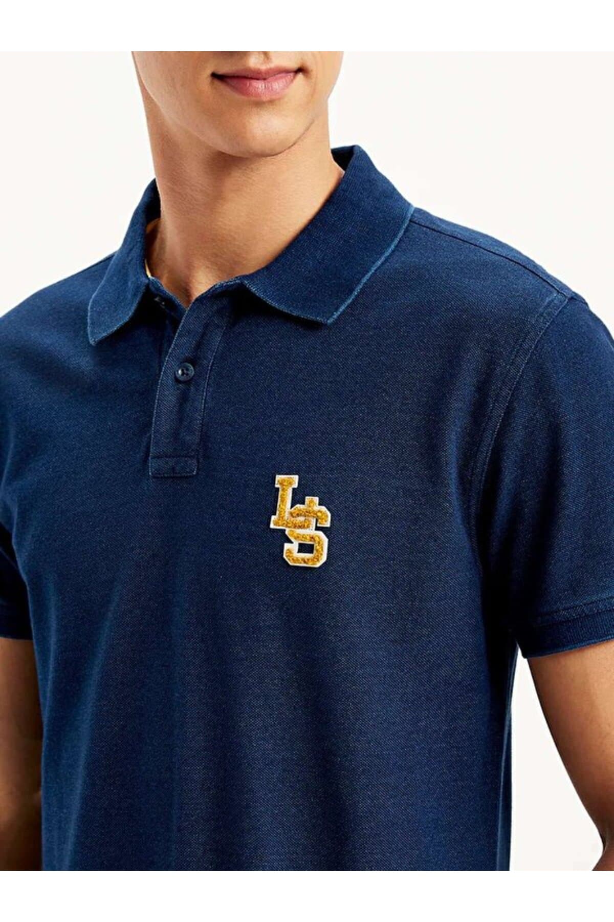 پولوشرت لیوایز مردانه پاموک آبی راسته Regular/رگولار بیسیک کژوال/روزمره | Levi’s A790200180 PK — تصویر ۵