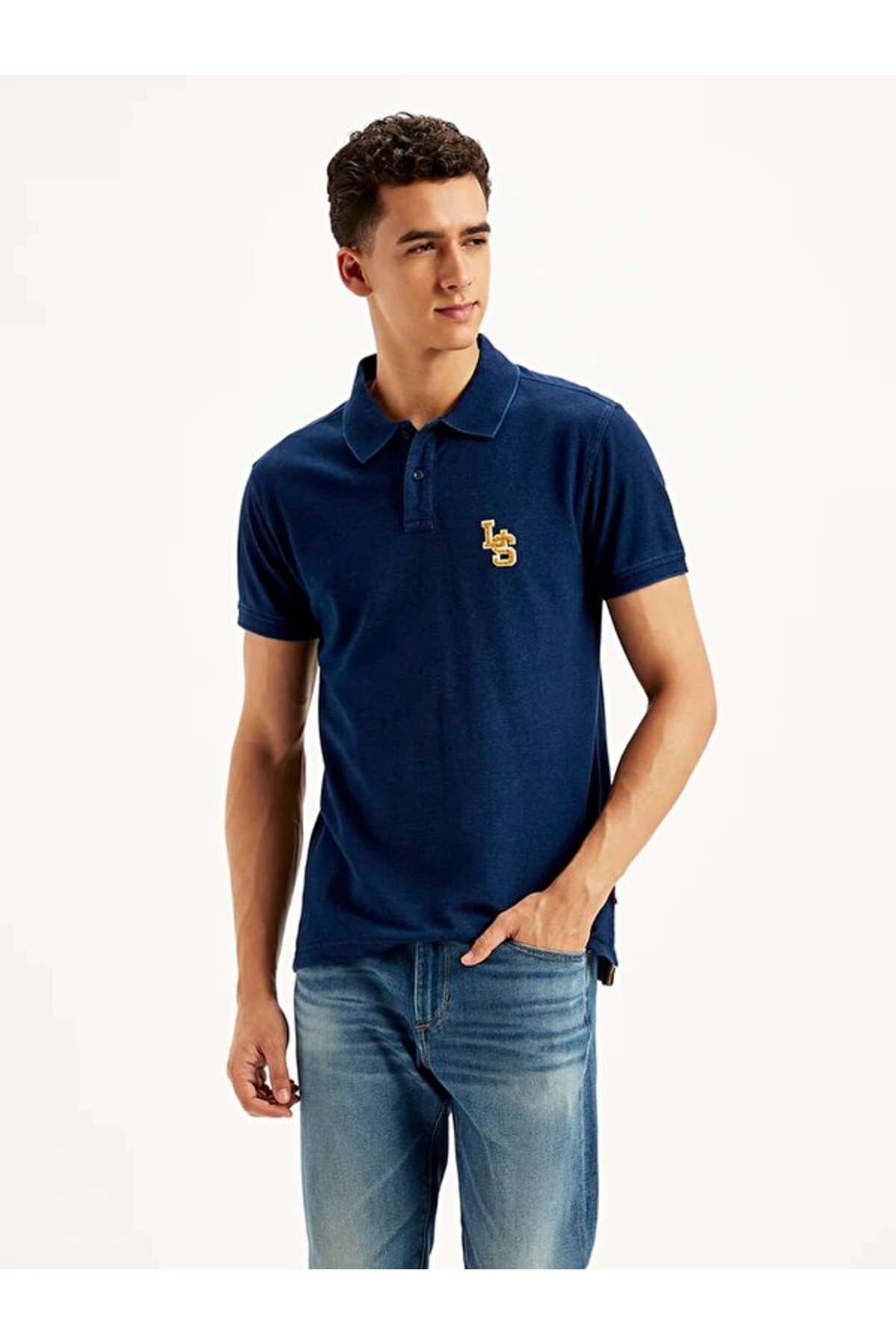 پولوشرت لیوایز مردانه پاموک آبی راسته Regular/رگولار بیسیک کژوال/روزمره | Levi’s A790200180 PK — تصویر ۲