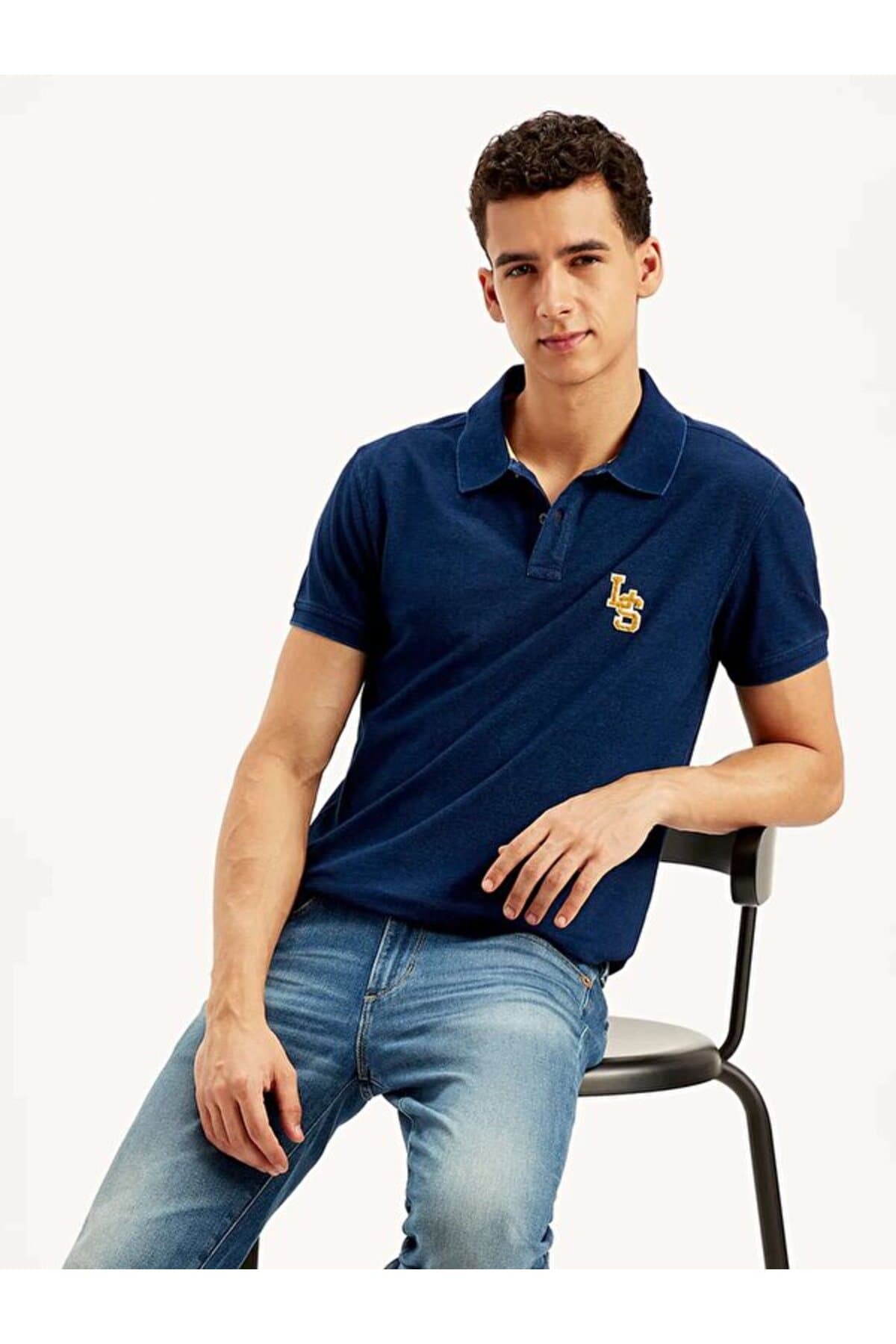 پولوشرت لیوایز مردانه پاموک آبی راسته Regular/رگولار بیسیک کژوال/روزمره | Levi’s A790200180 PK