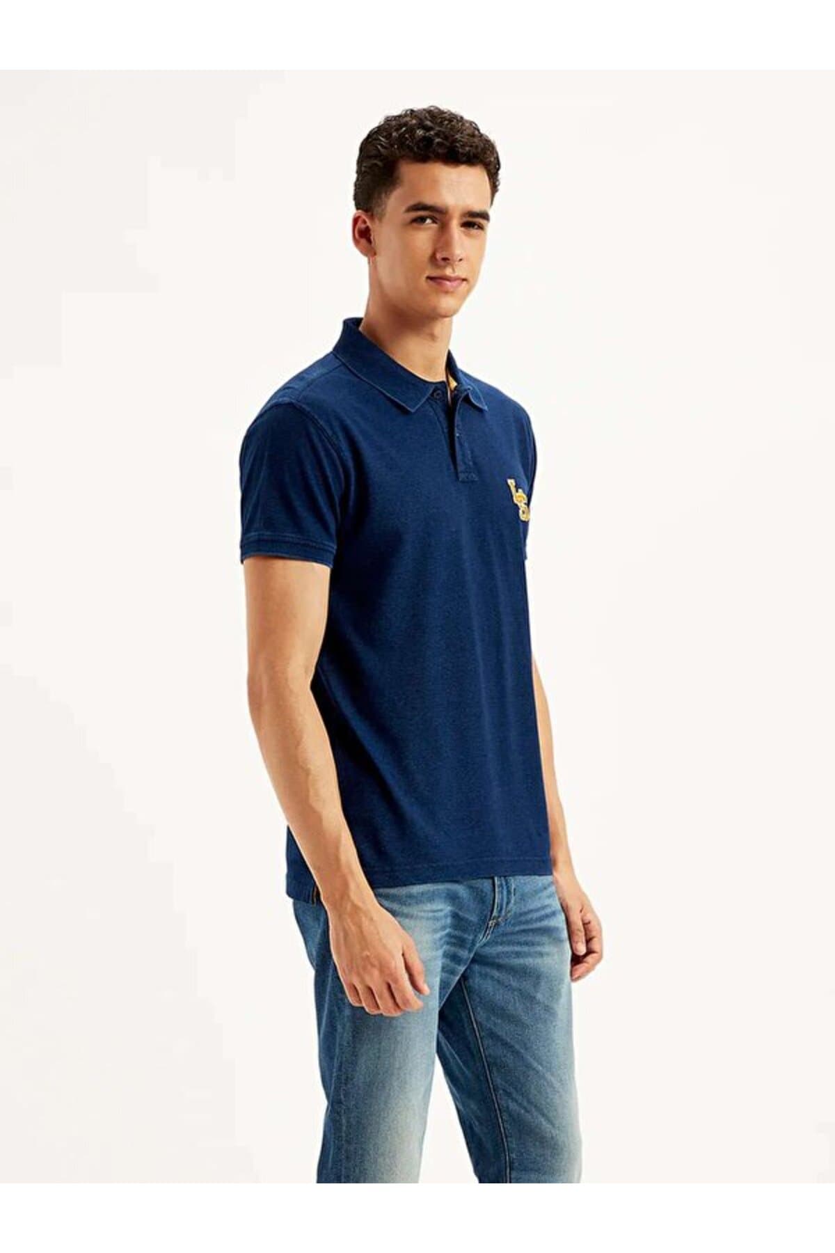 پولوشرت لیوایز مردانه پاموک آبی راسته Regular/رگولار بیسیک کژوال/روزمره | Levi’s A790200180 PK — تصویر ۴