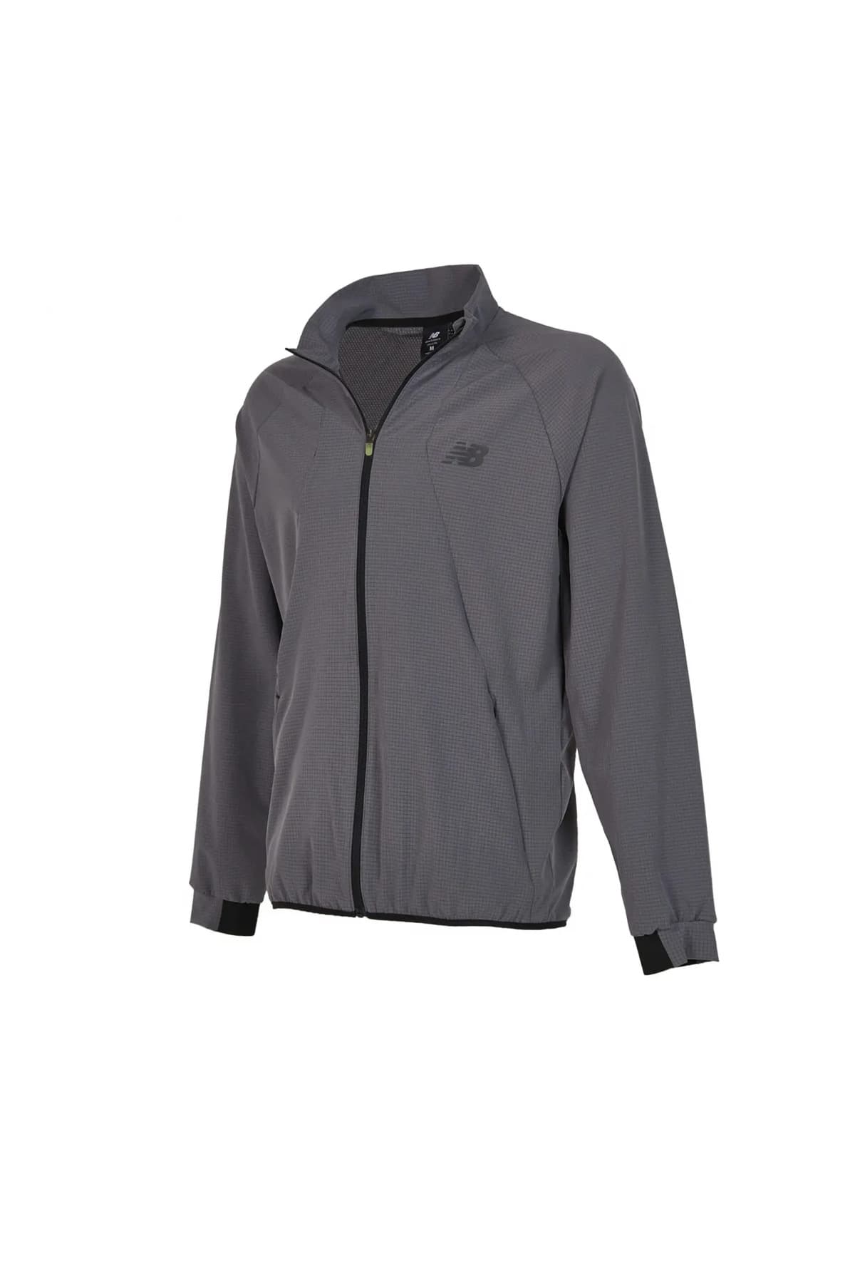 ژاکت اسپرت نیو بالانس زنانه پارچه خاکستری اسپرت راسته Regular/رگولار بیسیک اسپرت | New Balance MNJ1446-ANT TR