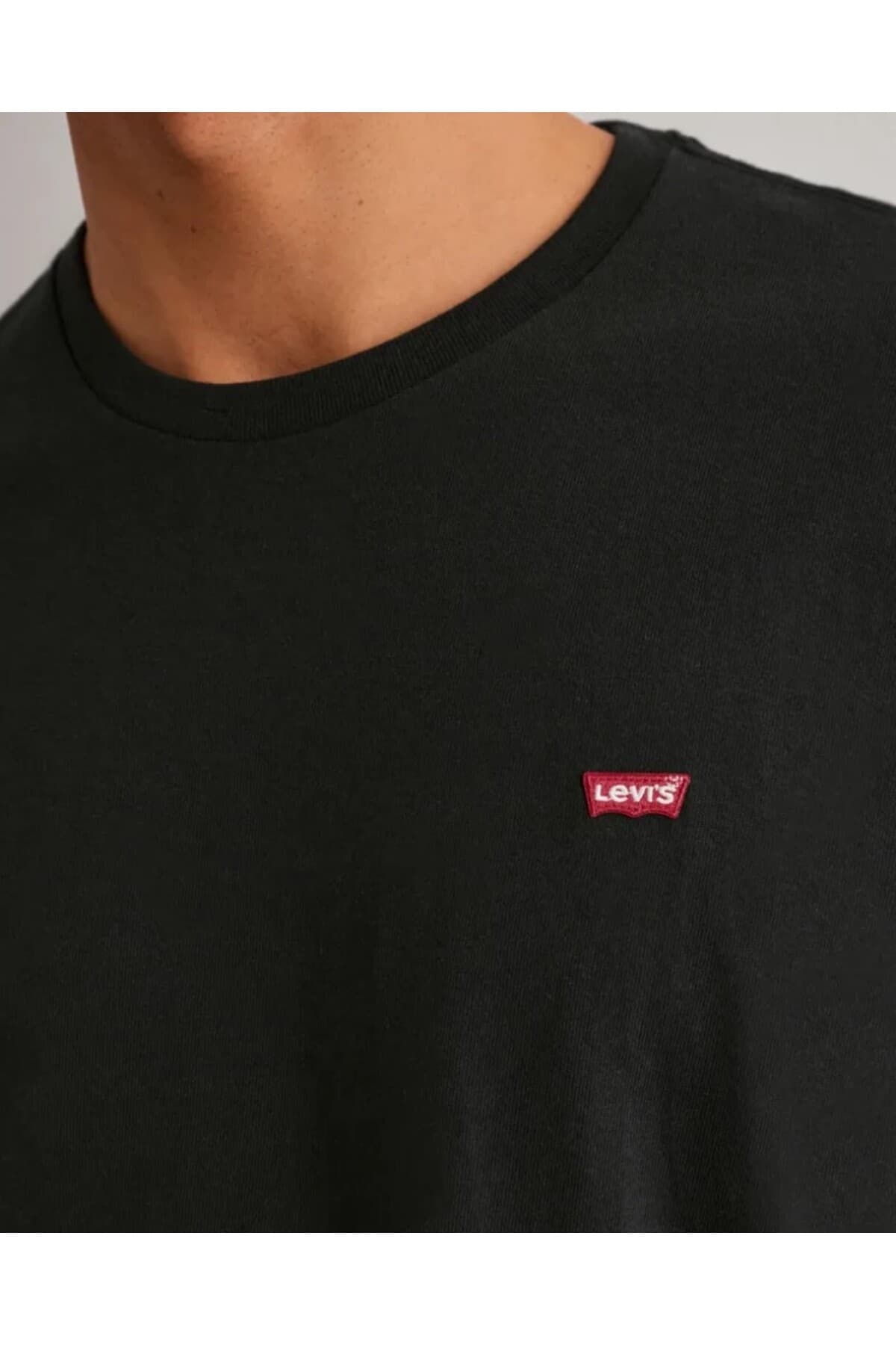 تی شرت ورزشی لیوایز مردانه 100% پنبه مشکی Menswear راسته Relaxed/ریلکس بیسیک کژوال/روزمره | Levi’s 568090205 PK — تصویر ۸