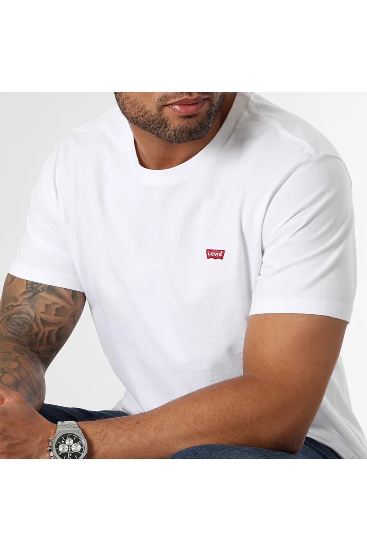 تی شرت لیوایز مردانه 100% پنبه سفید Menswear راسته Regular/رگولار بیسیک Daily/روزانه | Levi’s 0056605-00 TR