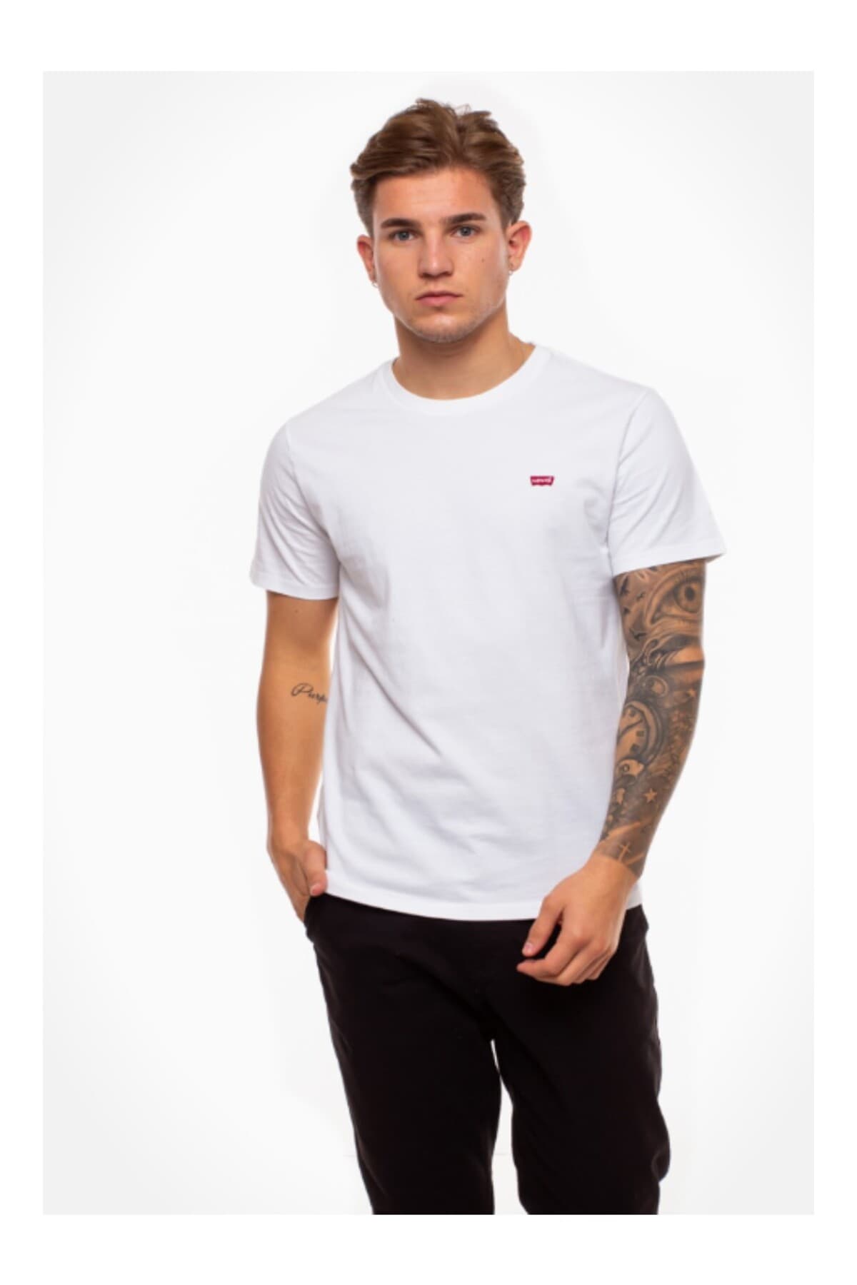 تی شرت لیوایز مردانه 100% پنبه سفید Menswear راسته Regular/رگولار بیسیک Daily/روزانه | Levi’s 0056605-00 TR — تصویر ۲