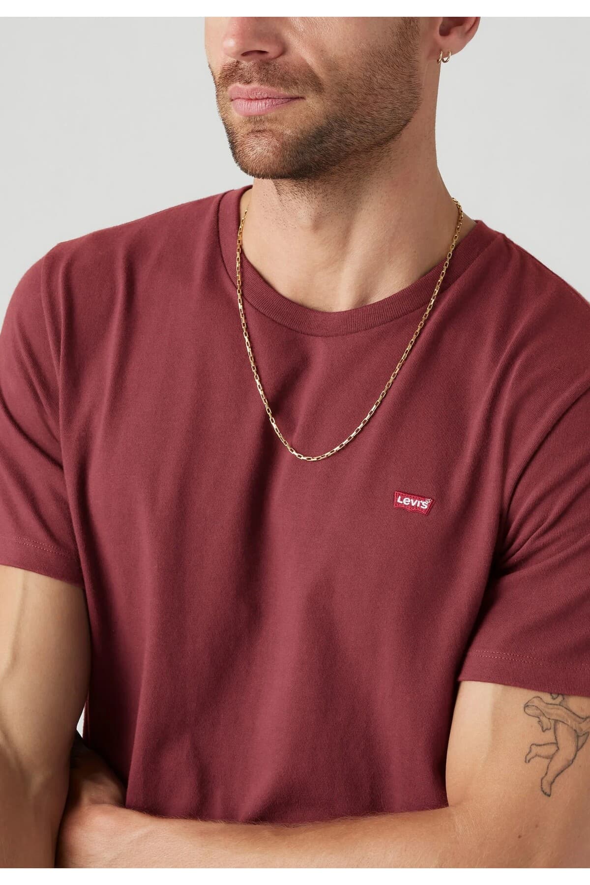 تی شرت ورزشی لیوایز مردانه 100% پنبه بورگاندی بیسیک راسته بیسیک کژوال/روزمره | Levi’s 566050308- 008BT0002 TR — تصویر ۵