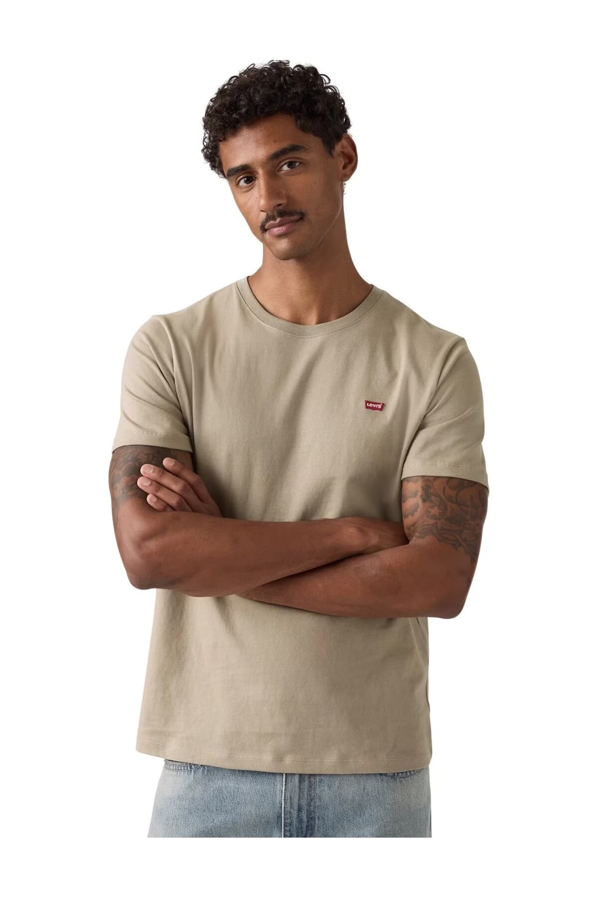 تی شرت ورزشی لیوایز مردانه 100% پنبه قهوه ای بیسیک راسته بیسیک Daily/روزانه | Levi’s 56605-0301 – 000T0001 TR — تصویر ۲