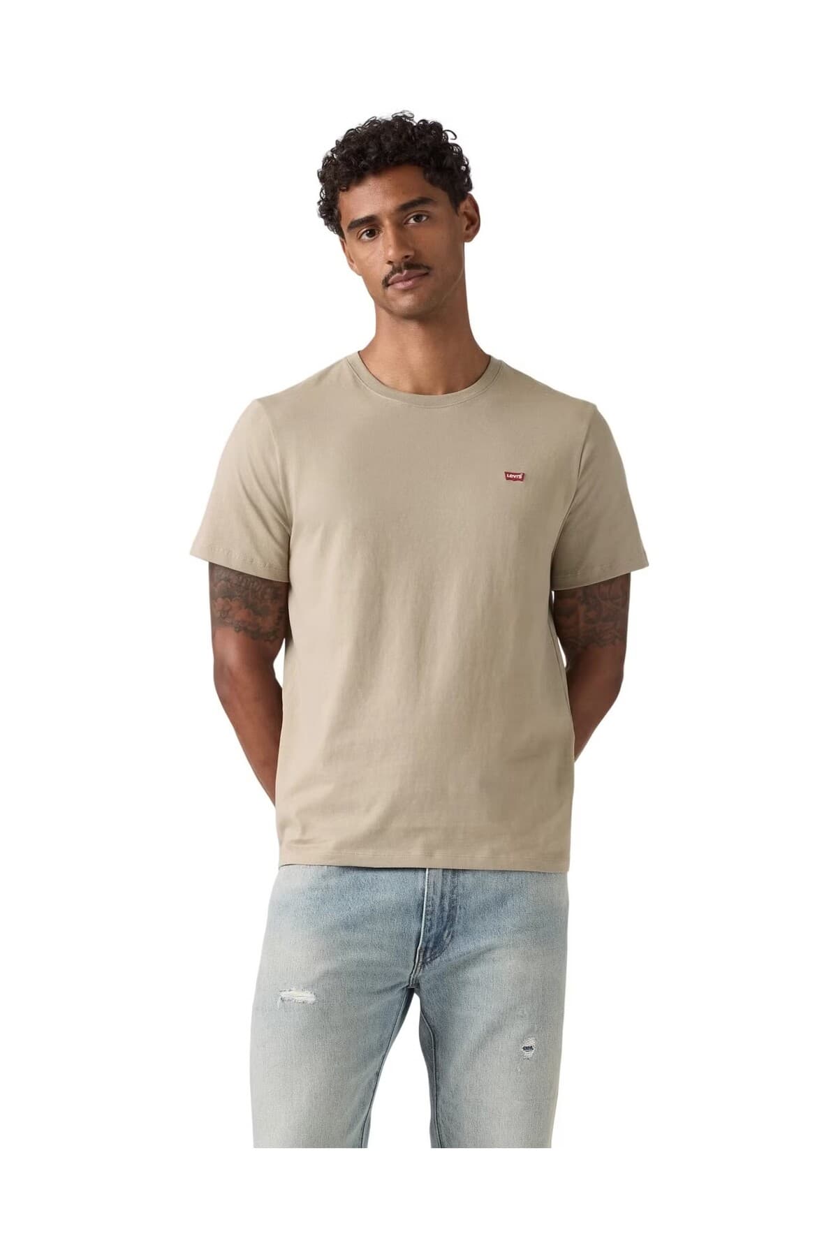 تی شرت ورزشی لیوایز مردانه 100% پنبه قهوه ای بیسیک راسته بیسیک Daily/روزانه | Levi’s 56605-0301 – 000T0001 TR — تصویر ۴