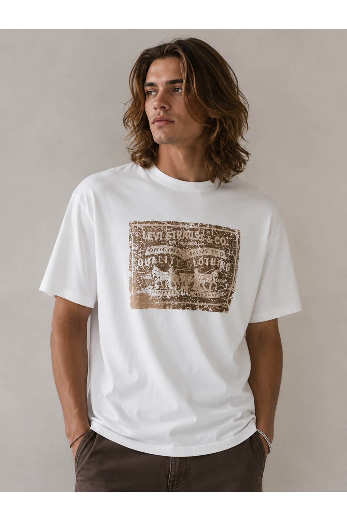 تی شرت لیوایز مردانه 100% پنبه سفید Menswear طرح دار Relaxed/ریلکس Relaxed/ریلکس روز / شب | Levi’s 16143_2608 PK — تصویر ۳