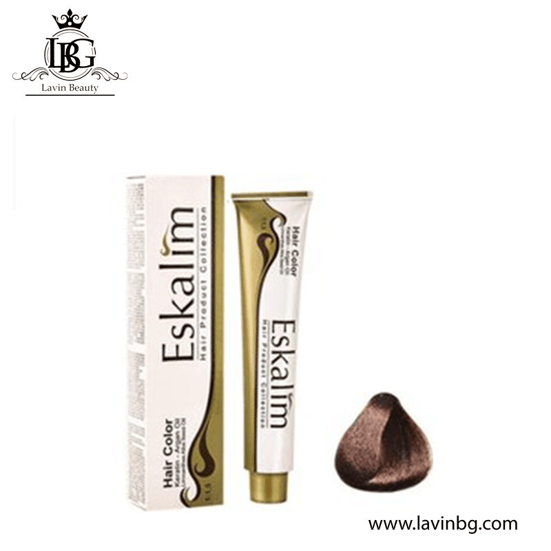 رنگ مو اسکالیم سری مسی شماره 5/4 رنگ قهوه ای مسی روشن حجم 100 میل – ESKALIM