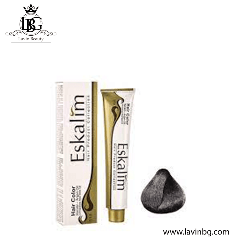 رنگ مو اسکالیم سری بادمجانی شماره 3/20 رنگ قهوه ای بادمجانی تیره با پوشش بالا حجم 100 میل – ESKALIM